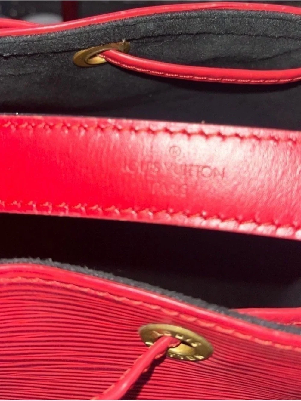 Louis Vuitton Red Epi Leather Noe Bucket Bag